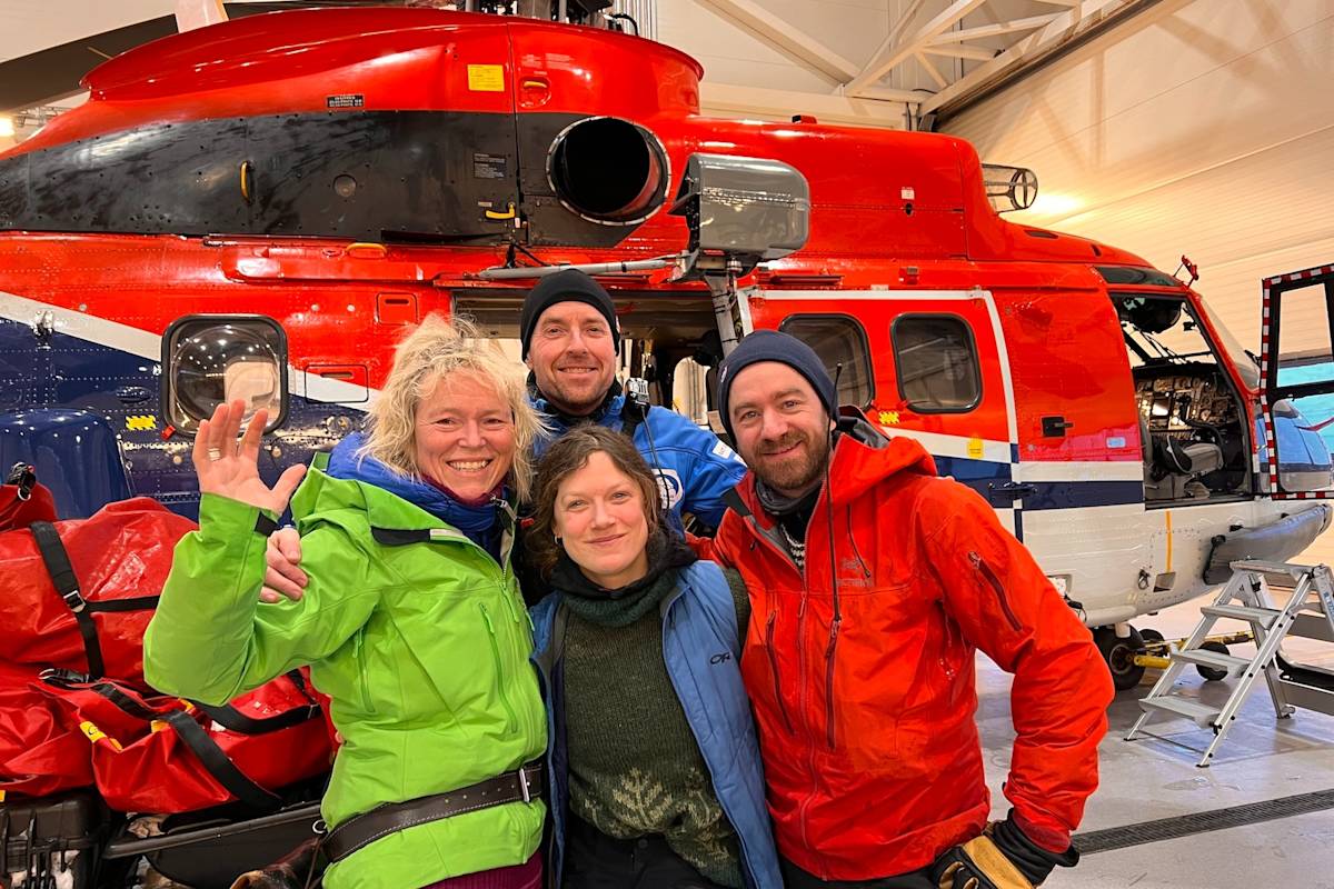 Hilde Fålun Strøm of Hearts in the Ice and Polar Bears International's Geoff York, Christian Zoelly, and Joanna Sulich.
